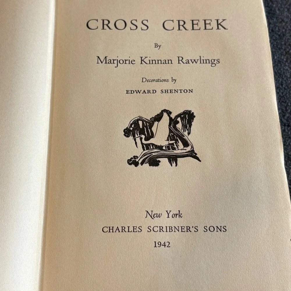 Cross Creek Marjorie Kinnan Rawlings 1942 First Edition Hardcover Scribner A